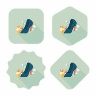 valentine&#039;s day girl costume flat icon with long shadow eps10 N8