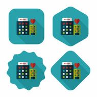 Valentine's day hotel flat icon with long shadow eps10 N24