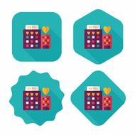 Valentine's day hotel flat icon with long shadow eps10 N26