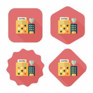 Valentine's day hotel flat icon with long shadow eps10 N27