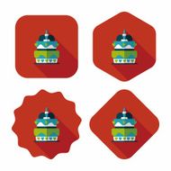 Valentine&#039;s Day cake flat icon with long shadow eps10 N40