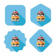 Valentine&#039;s Day cake flat icon with long shadow eps10 N41