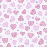 Seamless pattern with pink hearts Valentine Day background