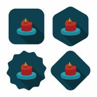 Valentine's Day candle flat icon with long shadow eps10 N58