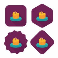 Valentine's Day candle flat icon with long shadow eps10 N60