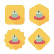 Valentine's Day candle flat icon with long shadow eps10 N61