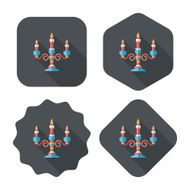 Valentine's Day candle flat icon with long shadow eps10 N63