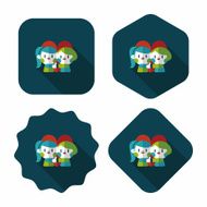 Valentine's day couple flat icon with long shadow eps10 N58