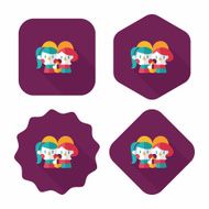 Valentine's day couple flat icon with long shadow eps10 N60