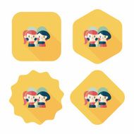 Valentine's day couple flat icon with long shadow eps10 N61