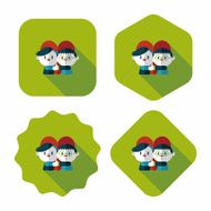 Valentine's day couple flat icon with long shadow eps10 N62