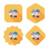 Valentine's day couple flat icon with long shadow eps10 N63