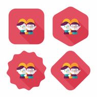 Valentine's day couple flat icon with long shadow eps10 N64