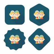 Valentine's day couple flat icon with long shadow eps10 N65