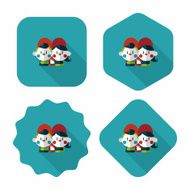 Valentine's day couple flat icon with long shadow eps10 N66