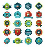 Wedding badge banner flat design background set eps10 N2