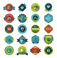 Wedding badge banner flat design background set eps10 N5