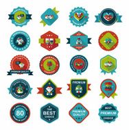 Wedding badge banner flat design background set eps10 N6