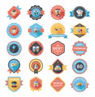 Wedding badge banner flat design background set eps10 N9