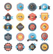 Wedding badge banner flat design background set eps10 N10
