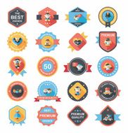 Wedding badge banner flat design background set eps10 N11