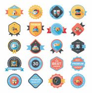 Wedding badge banner flat design background set eps10 N12
