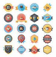 Wedding badge banner flat design background set eps10 N13