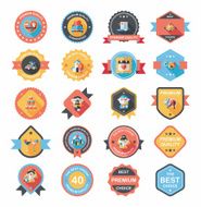 Wedding badge banner flat design background set eps10 N14