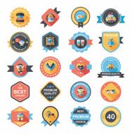 Wedding badge banner flat design background set eps10 N15