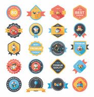 Wedding badge banner flat design background set eps10 N16