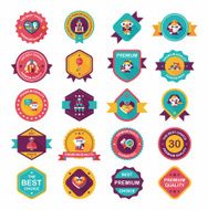 Wedding badge banner flat design background set eps10 N17