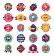 Wedding badge banner flat design background set eps10 N18