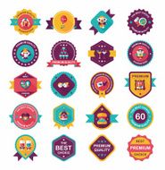 Wedding badge banner flat design background set eps10 N21