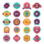 Wedding badge banner flat design background set eps10 N24