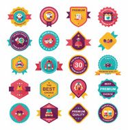 Wedding badge banner flat design background set eps10 N25