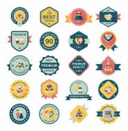 Wedding badge banner flat design background set eps10 N27