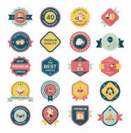 Wedding badge banner flat design background set eps10 N29