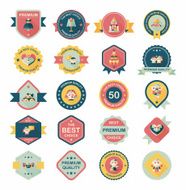 Wedding badge banner flat design background set eps10 N30