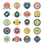 Wedding badge banner flat design background set eps10 N33