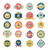 Wedding badge banner flat design background set eps10 N34