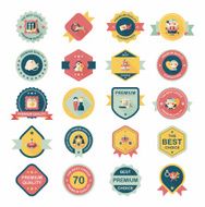 Wedding badge banner flat design background set eps10 N35