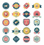 Wedding badge banner flat design background set eps10 N36