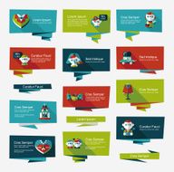 Wedding banner flat design background set eps10