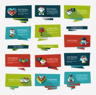 Wedding banner flat design background set eps10 N5