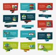Wedding banner flat design background set eps10 N7