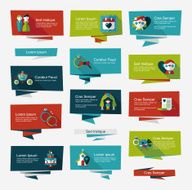 Wedding banner flat design background set eps10 N8