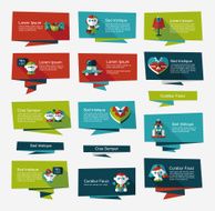 Wedding banner flat design background set eps10 N9