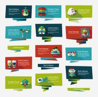 Wedding banner flat design background set eps10 N11