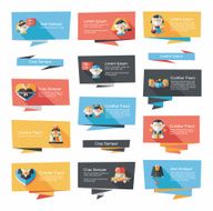 Wedding banner flat design background set eps10 N13