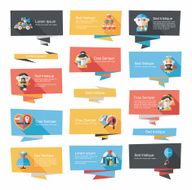 Wedding banner flat design background set eps10 N14